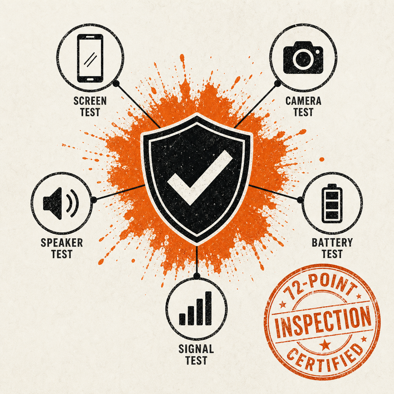 72-point inspection diagram for refurbished devices